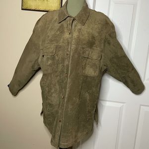 Vintage Braefair Olive Suede Coat Jacket size 2XL